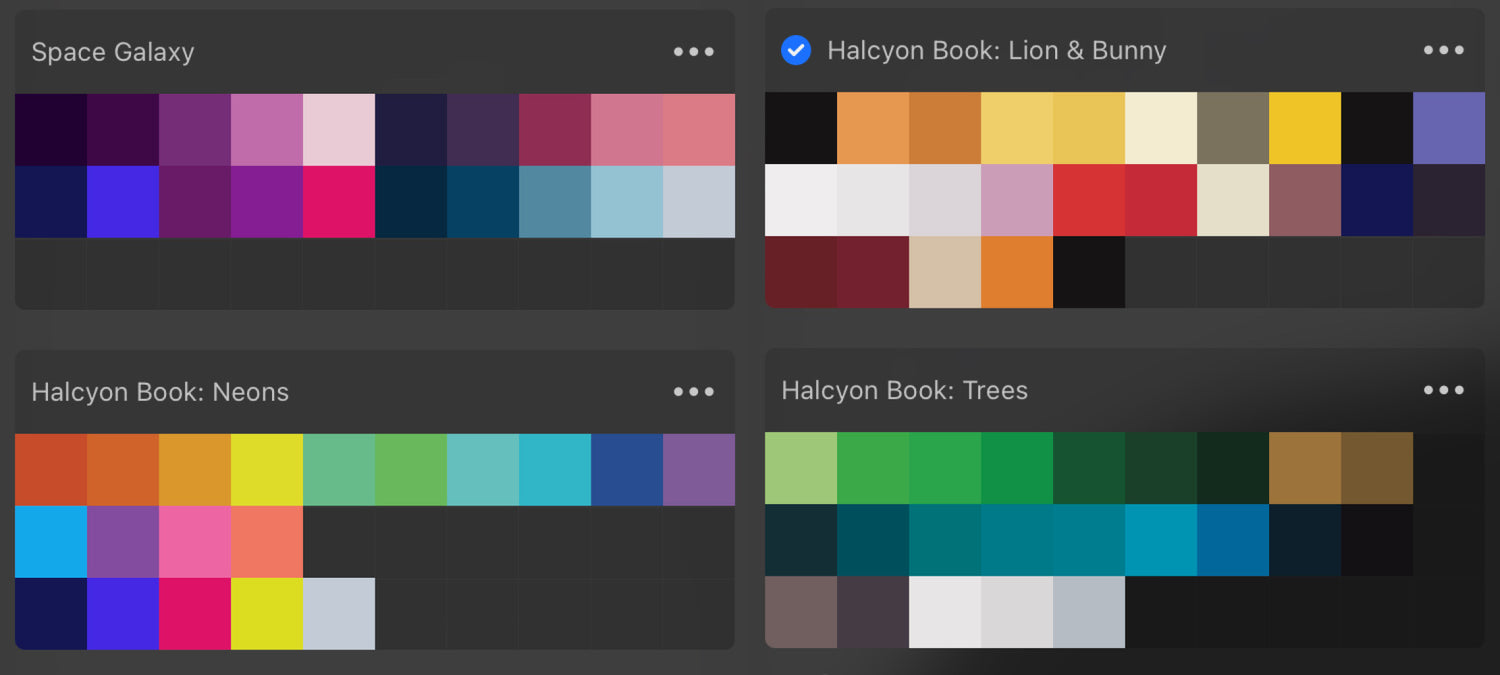 Image of digital colour palettes